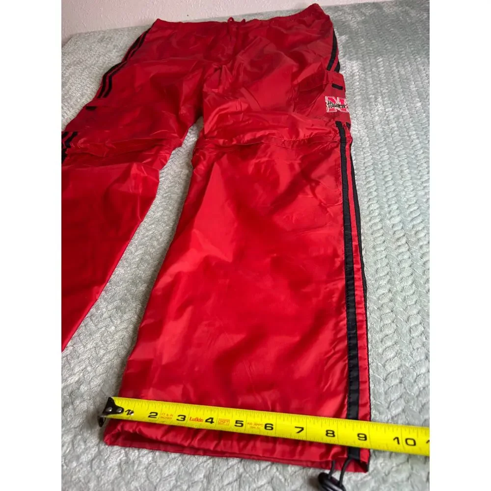 Vintage Nebraska Cornhuskers Logo Athletic Red Tearaway Track Pants Large Y2K